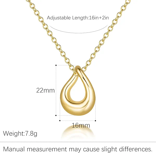 Gold Necklaces for Women 14K Gold Pendant Necklaces for Women Trendy Twist Clean Minimal and Effortlessly Stylish Cute Circle Pendant Necklace for Womens Adjustable in Length 18in