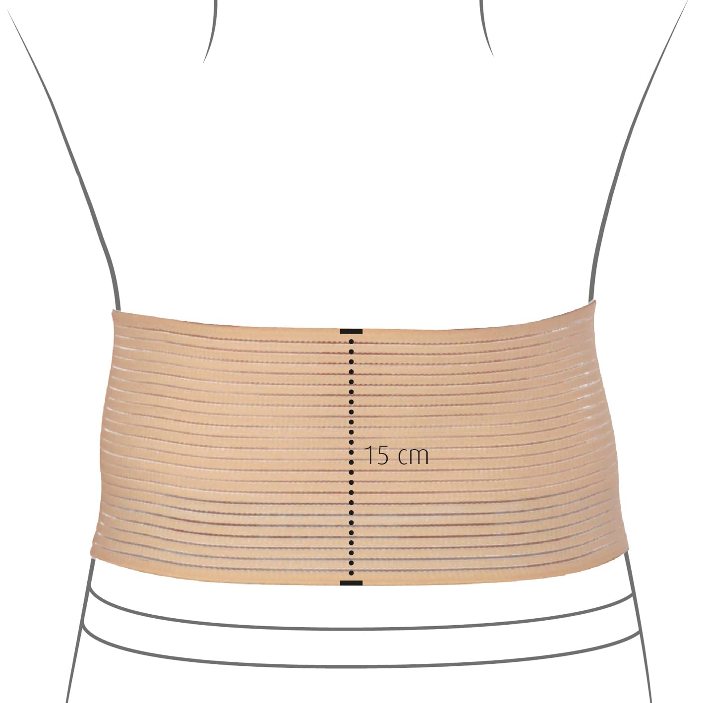 Hydas 1955.1.00 - Cinturón ortopédico de apoyo para abdomen y espalda, producto medicinal, forma la silueta