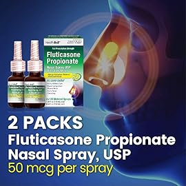 HealthA2Z Fluticasone Propionate Nasal Sprays | Allery Relief Spray | Runny Nose | Nasal Congestion | Sneezing | Itchy Watery Eyes | 24 Hour Allergy Relief | (2 Packs)