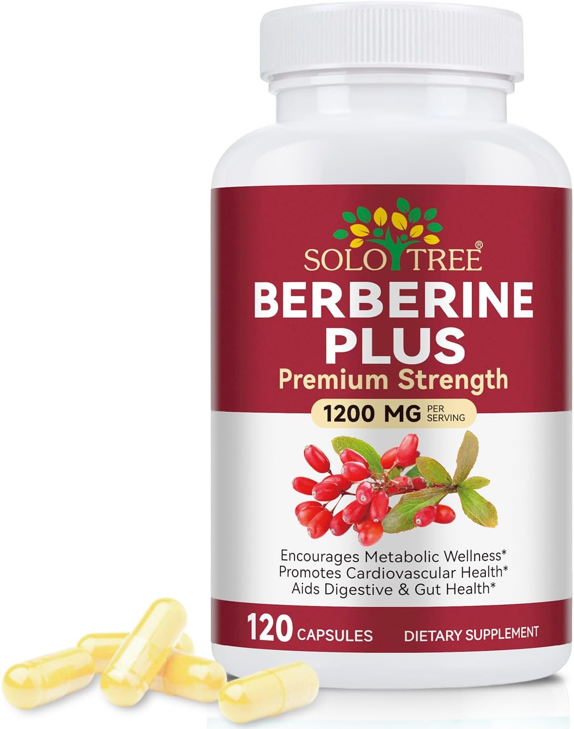 Berberine Supplements 120 Capsules, Premium Strength Formula, 2 Month Supply, Natural Ingredients