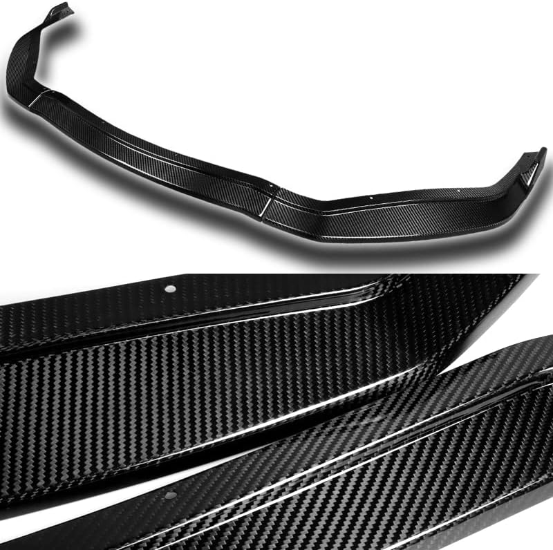 HYPERSPEED Real Carbon Fiber Front Bumper Spoiler Lip 3PCS V2-Style Fit for 2016 2017 2018 2019 Lexus GS-Series, Auto Exterior Accessories, Car Mods Replacement Assembly, Air Chin Body Kit Splitter