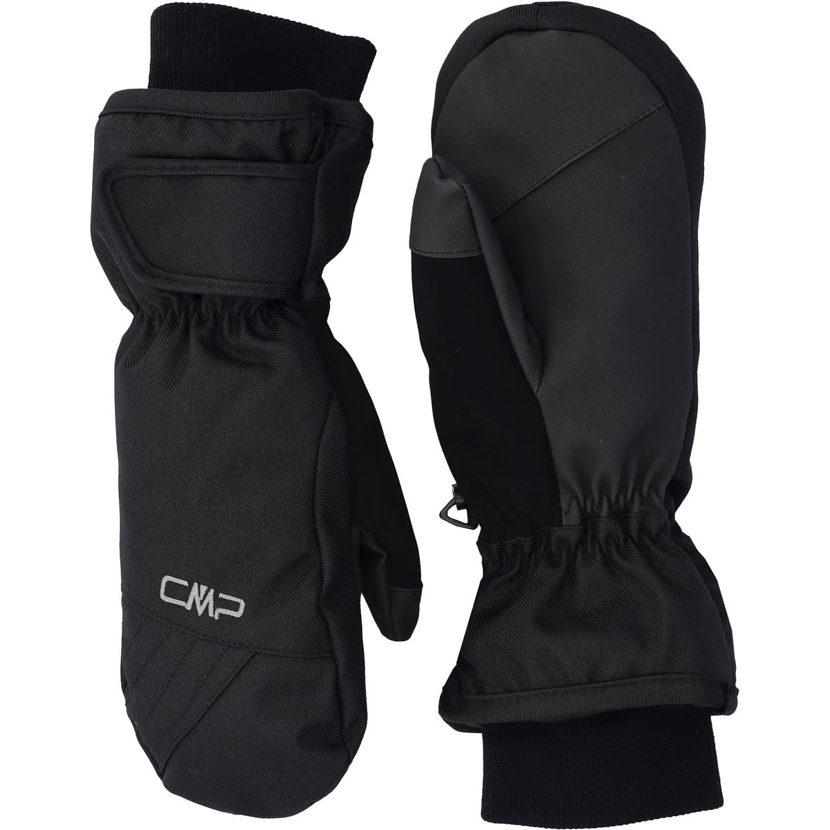 CMP - Woman Twill Ski Mitten, Black, 6