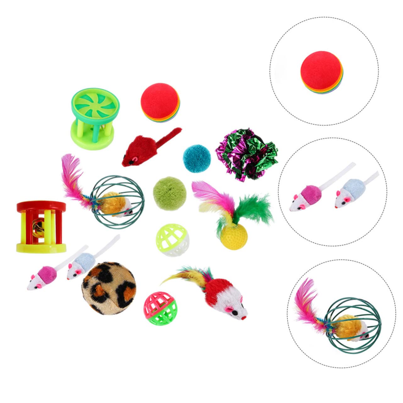 Happyyami 96stücke Teiliges Interaktives Katzenspielzeug Federn Und Glockenbällen Für Katzen Und Kätzchen Fördert Spiel Und Bewegung Schützt Möbel Und Sorgt Für Stundenlangen Spaß