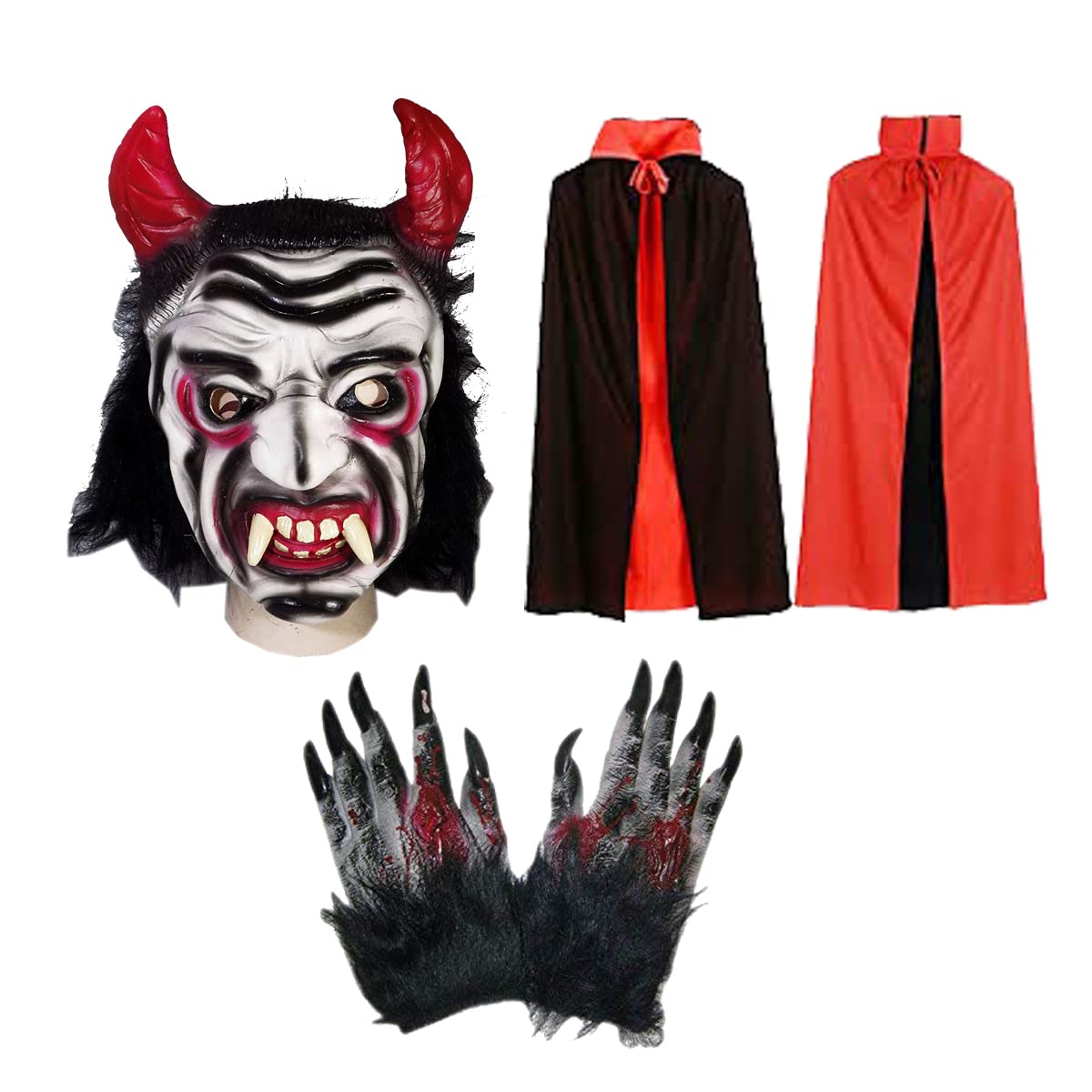brown leaf Fancy Bhoot Horror Scary Face Mask/Dracula Dress/Gloves Set Full Halloween Festival Costume Set (Design 2) (B0BCFYN578) Amazon Price History, Amazon Price Tracker