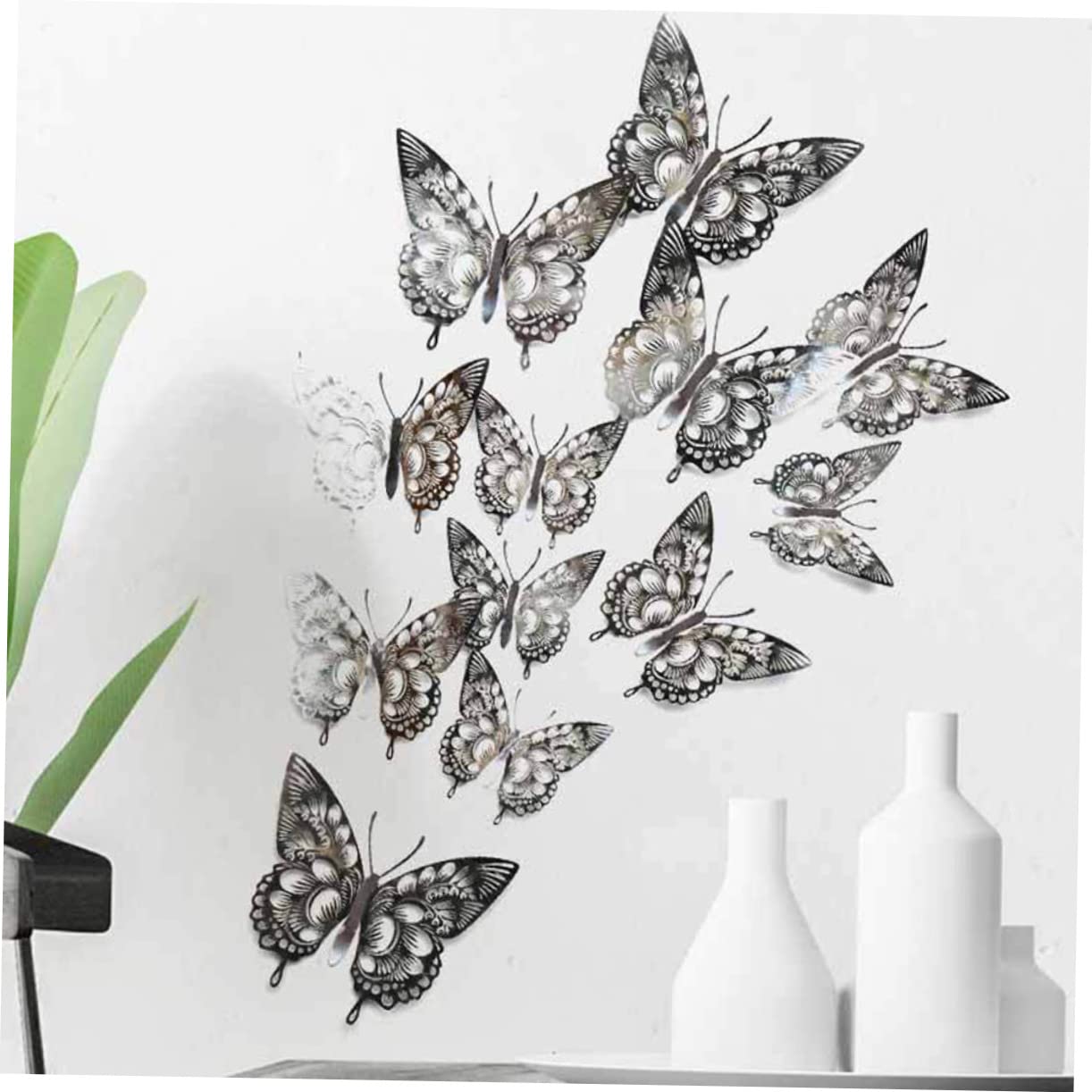 BESTonZON 120stücke Dekorative Schmetterlings Wandaufkleber Wunderschöne Wanddekoration Für Hochzeiten Partys Und Kinderzimmer Lebensechte Schmetterlinge Hochwertigem Material