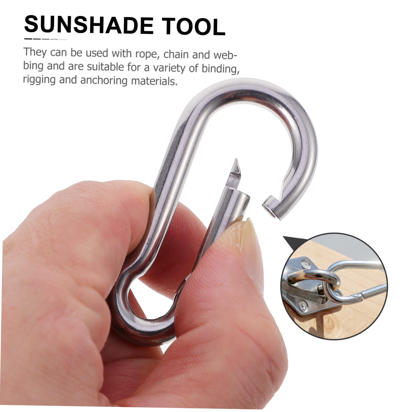 Alipis 4 Piece Ceiling Hook Set M5 Stainless Steel for Hammock Fan Light Fixtures Home Balcony