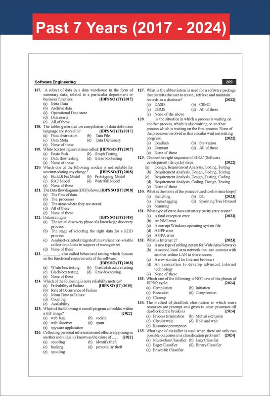Image of Disha The All New Professional Knowledge for IBPS & SBI Specialist IT Officer Bank Exams with PYQs & 15 Practice Sets 9th Edition