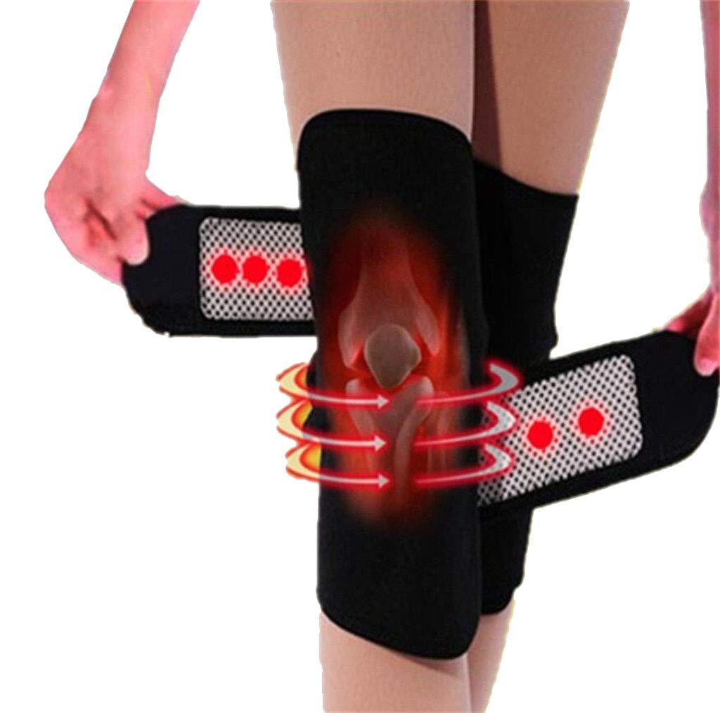 WGE 1 Pair Large Self-Heating Tourmaline Magnetic Heating Knee Pads Bamboo Charcoal Knee Pads,Therapy Ease Knee Pain Or Cold [Energy Class A]