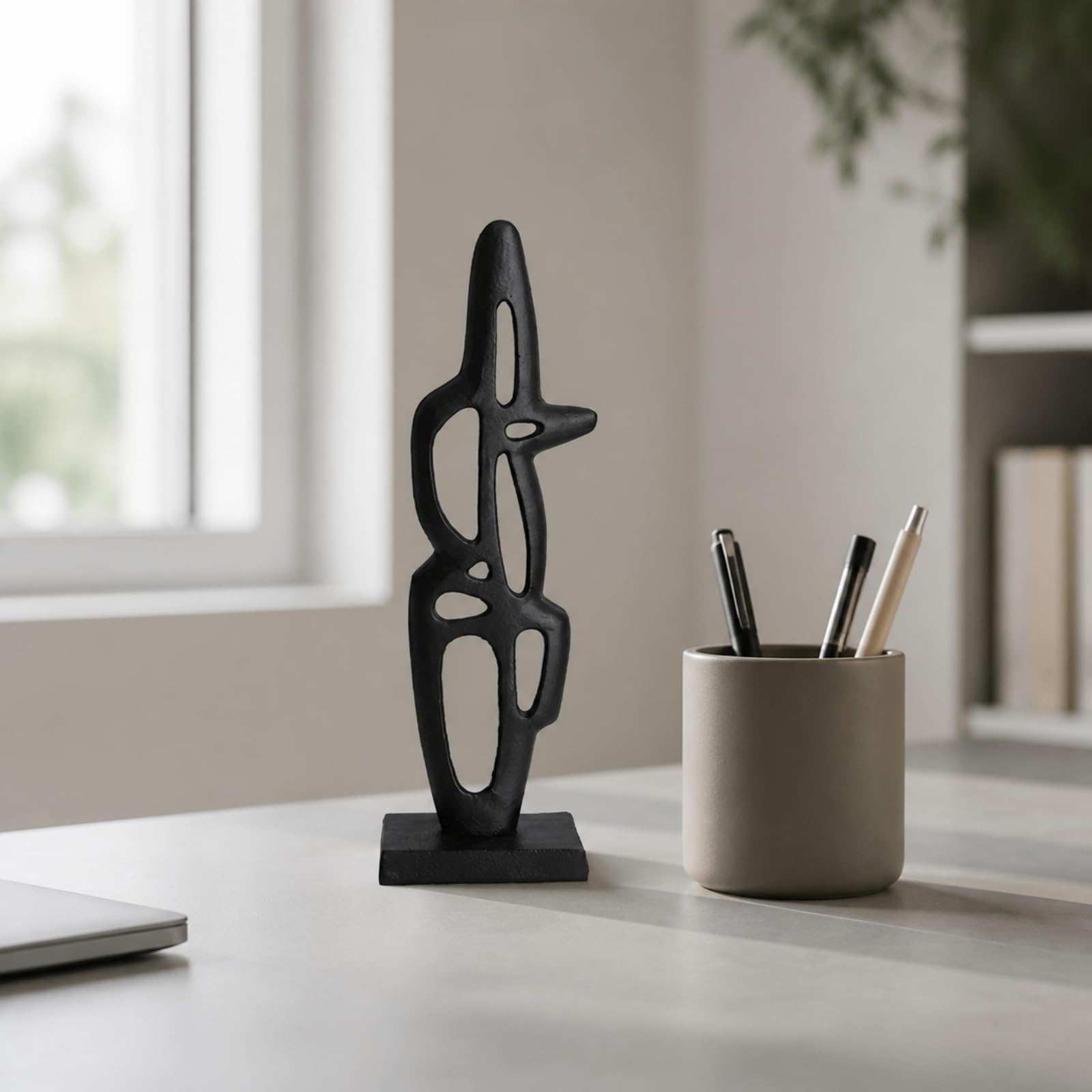 Qianly Escultura Geométrica Irregular, 30 23.5 19cm, Moderno Y Minimalista