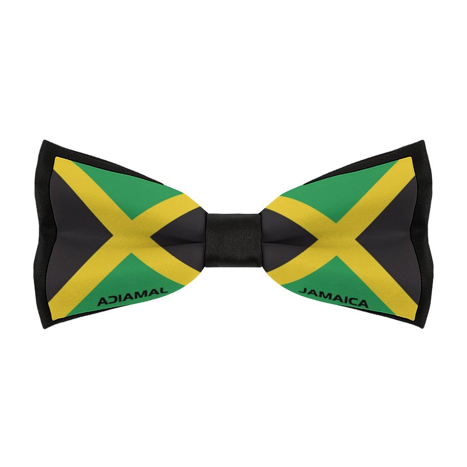 PAhfpQT Jamaican Flag Jamaica Men's Pre-Tied Bowtie Printed Adjustable Bow Ties for Party Wedding Business, Style, One Size