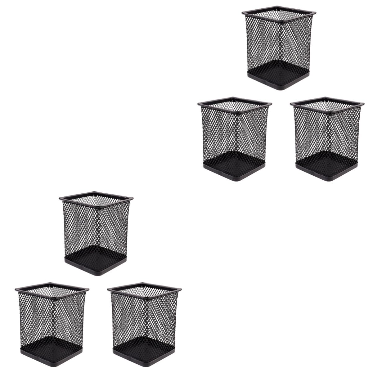 Operitacx 6pezzi Porta Penne Rete Organizer Per Scrivania Creativo Nero Per Casa e Ufficio Contenitore Hollow Per Penne Per Studenti e Uffici
