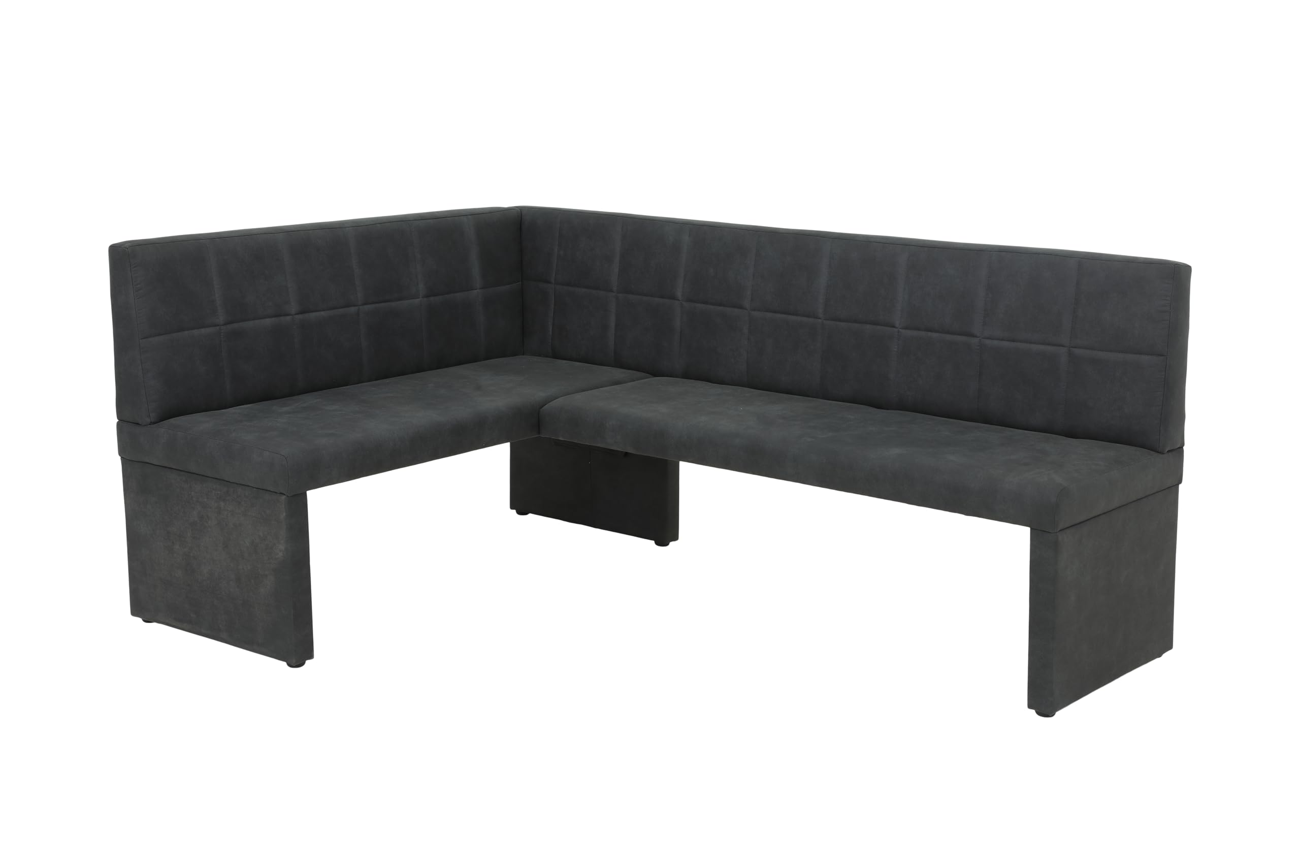 Hela Tische Eckbank Melanie – Sitzbank Eckbank mit Microfaser Vintage Optik, Holzgestell, B140 x L200 x H90 cm