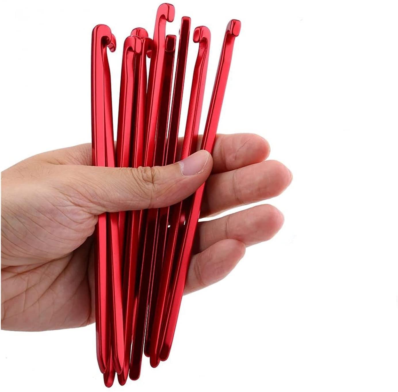 Piquets de Tente en Aluminium, piquets de Tente 10 pièces/Lot de 16 cm, piquets de Tente en Alliage d'aluminium, Camping en Plein air pour Le Camping, la randonnée, la randonnée (Couleur : Argent) (