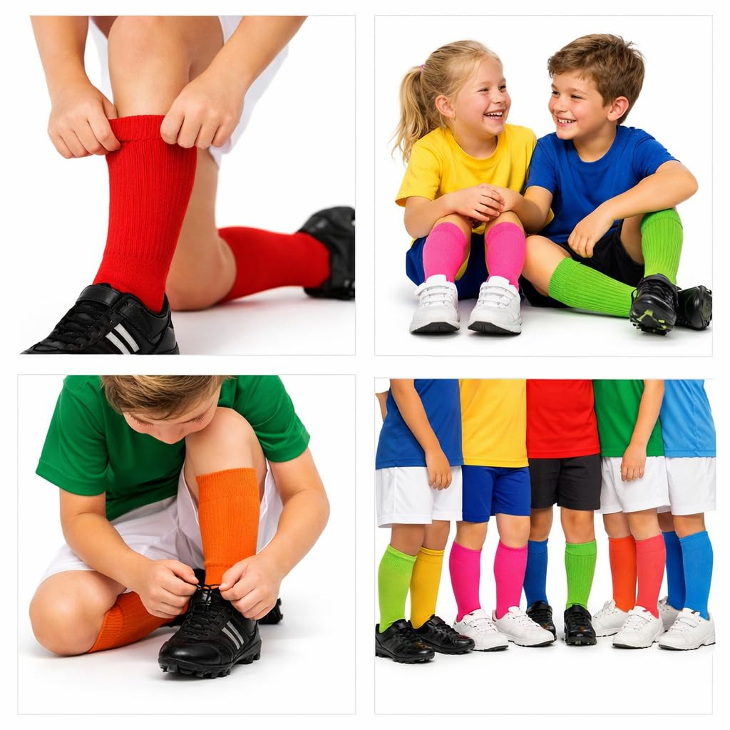 Calze alte al ginocchio bambino EU37 antiscivolo antisudore calcio hockey rugby 1STLY Fitness