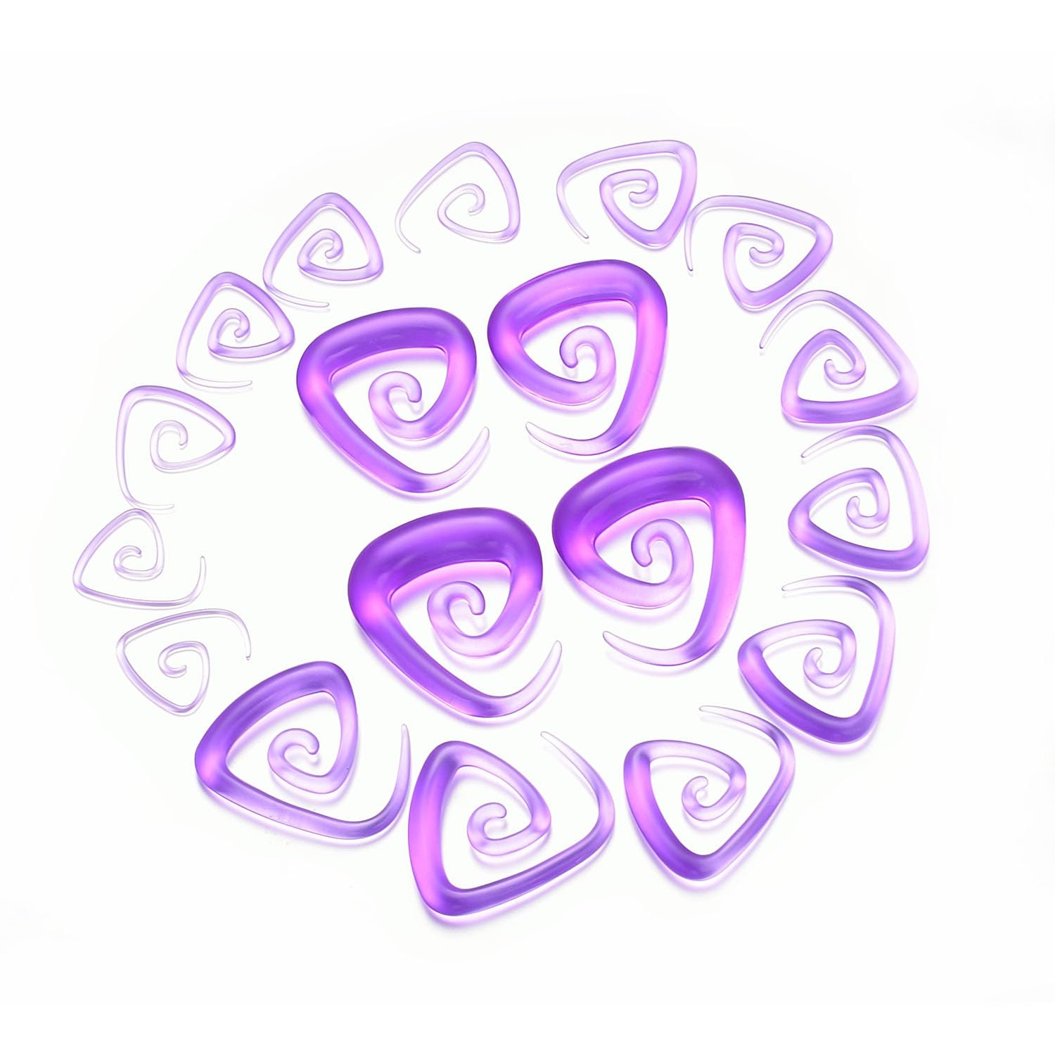 vogem Juego de 54/84 dilatadores de oreja, 1-10 mm/14G-00G, juego de dilatadores acrílicos, forma de cuerno, de buey, acrílico, espiral, para el cuerpo, joyas para mujeres y hombres, 1-10mm, Acrílico