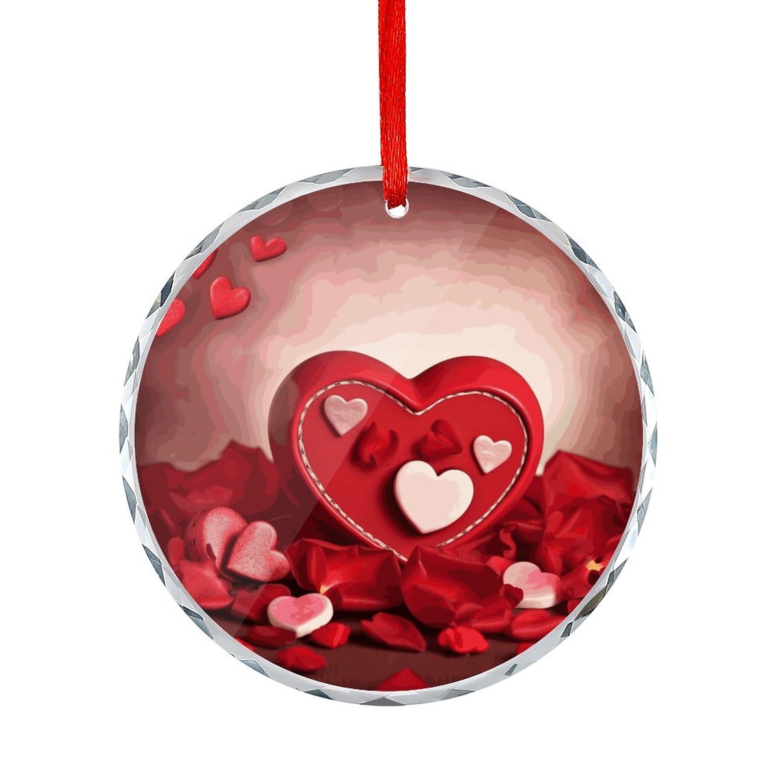 Btcowzrv Style Happy Valentine's Day1 Round Ornament Hanging Pendant Decor