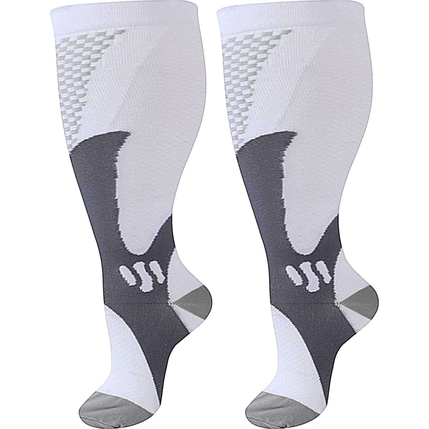 Wide Calf（M-4XL Compression Socks Women Men,20-30mmhg Plus Size Compression Socks Support for Nurse Pregnant