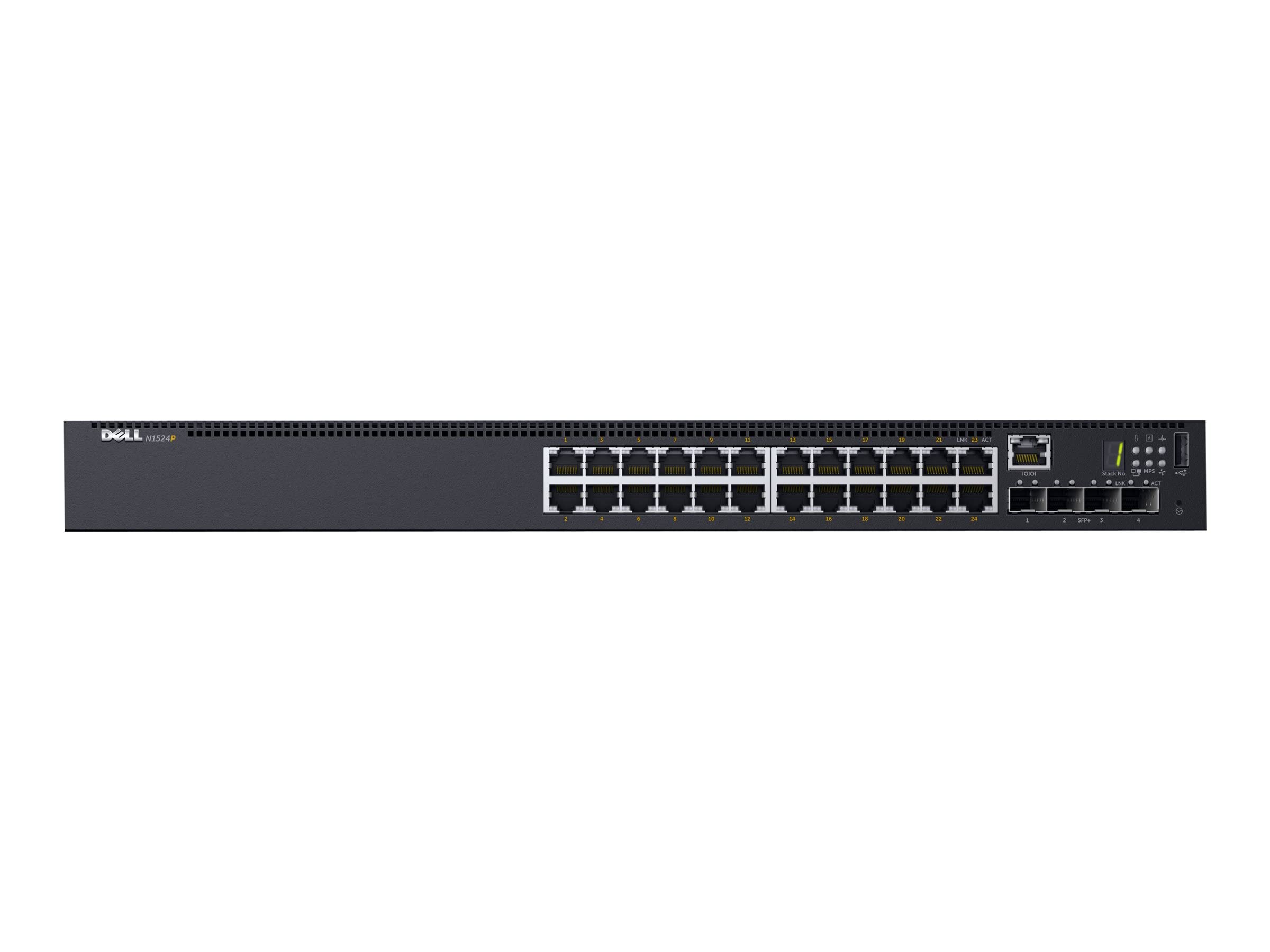 DELL N1524P Géré L3 Gigabit Ethernet (10/100/1000) Connexion Ethernet, supportant l'alimentation Via ce Port (PoE) 1U Noir
