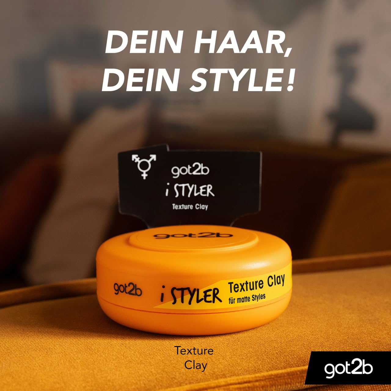 got2b Schwarzkopf iStyler Texture Clay Halt 4 (6x 75 ml), Haarcreme für Männer verleiht einen coolen Matt-Effekt, Haarpaste für einen texturierten, matt definierten Style