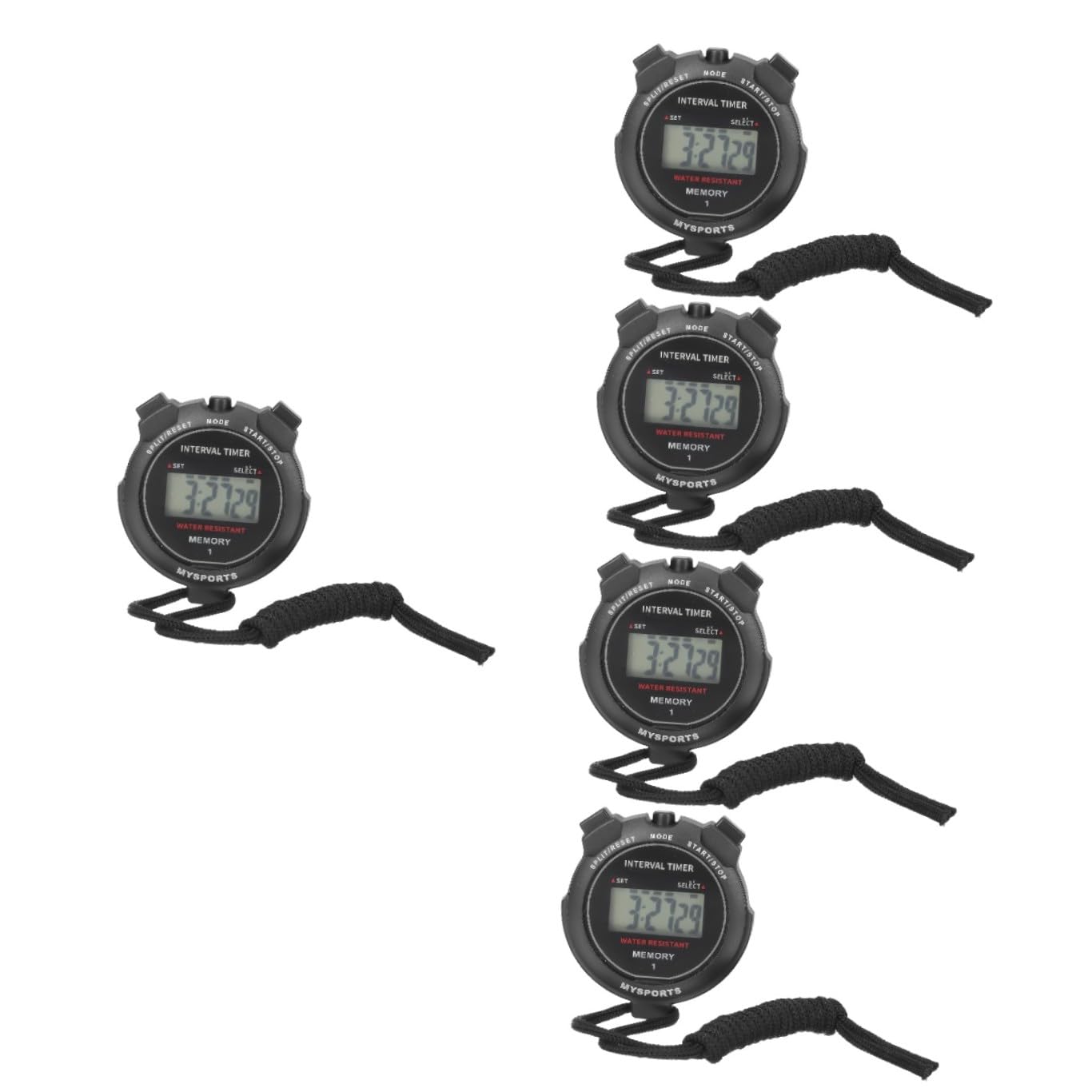 BESPORTBLE 5 Pz Cronografo Impermeabile Cronometri Per Lo Sport Cronometri Per Allenatori Cronometro Analogico Orologi Timer Silenzioso Kit Arbitro Automatico Allarme All'aperto Abs