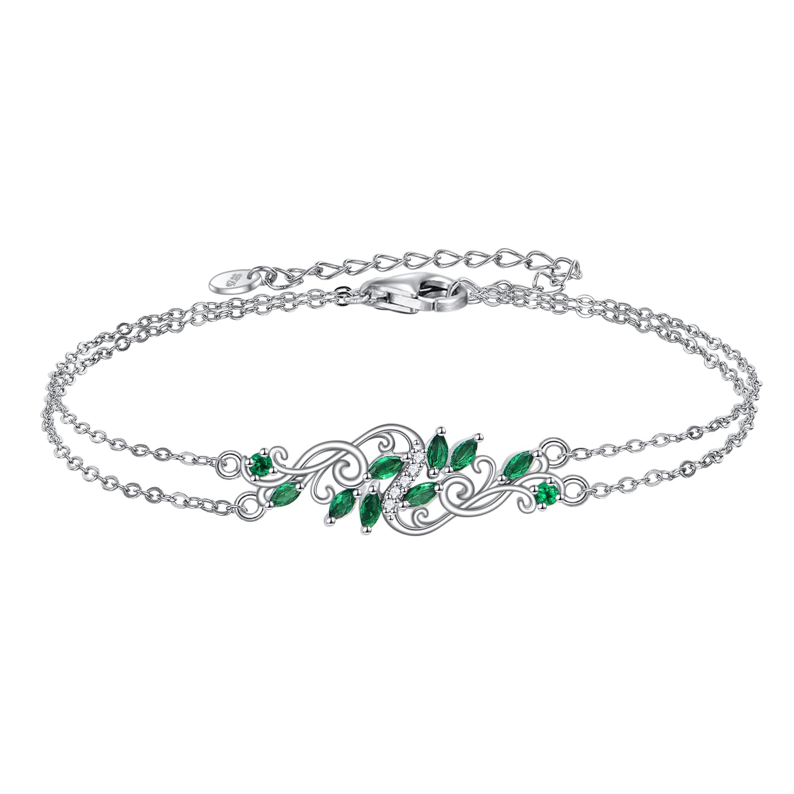 Vadmans Fußkettchen mit bösem Blick Sterling Silber Blumenrebe Fußkettchen Schutzschmuck für Frauen und Freundin