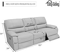 Vista 6 de Easy-Going Fundas de terciopelo para sofá reclinable de 8 piezas, fundas para sofá reclinable de 3 plazas, gruesas, suaves y lavables (sofá, gris)