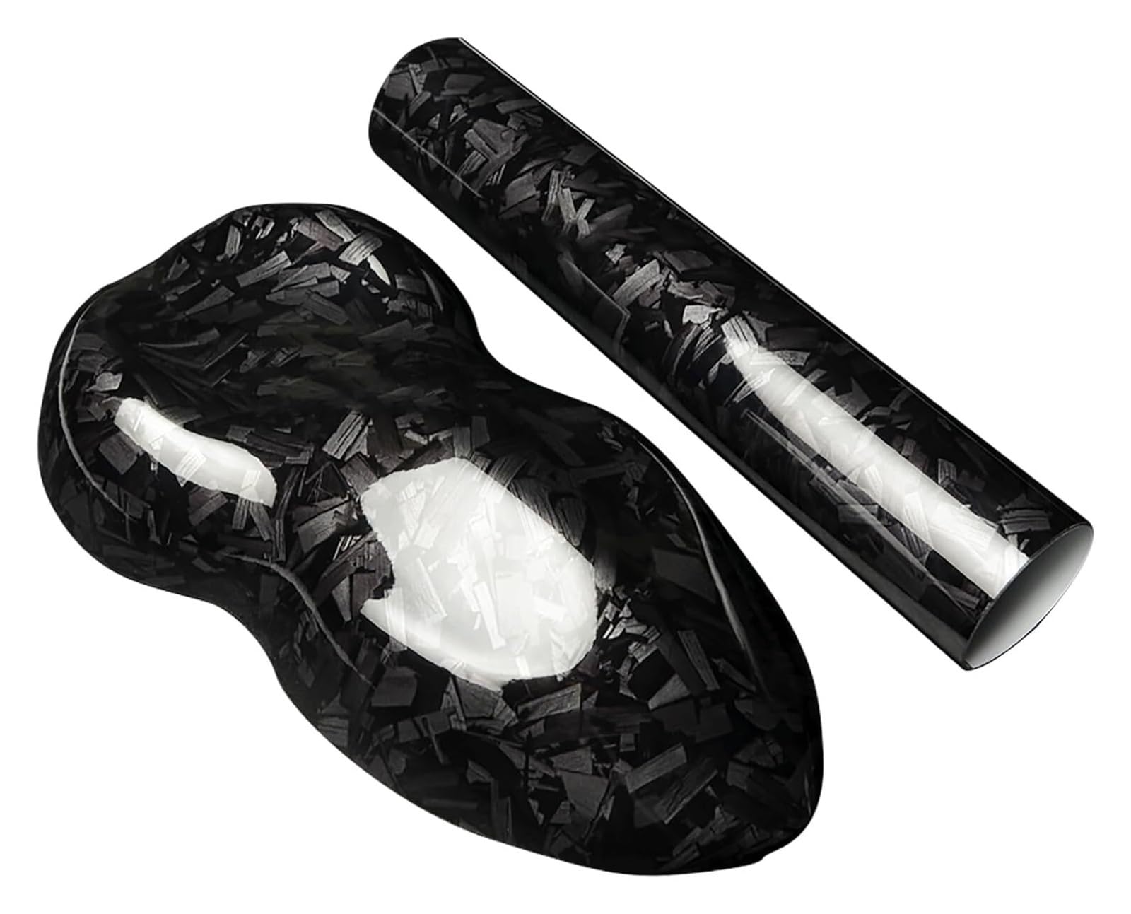 Rotolo di pellicola in vinile forgiato in fibra di carbonio PET lucido autoadesivo 30/50/150x100/300 cm for auto/moto(Black,30 * 100cm)