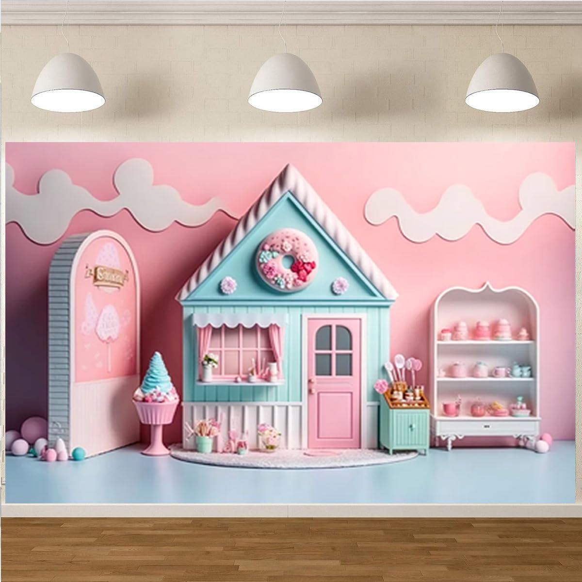 Sensfun Fotohintergrund 'Here's The Scoop' – 2,1x1,5 M, Süße Eiscreme-Deko Für Geburtstagspartys