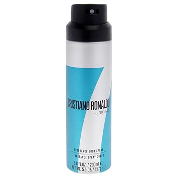 Cristiano Ronaldo CR7 Origins Body Spray for Men - 6.8 oz - Sporty Citrusy Fragrance with Pineapple, Mandarin, Vetiver, Patchouli, Lavender Scent - Long Lasting - Travel Size - Premium Gift for Him