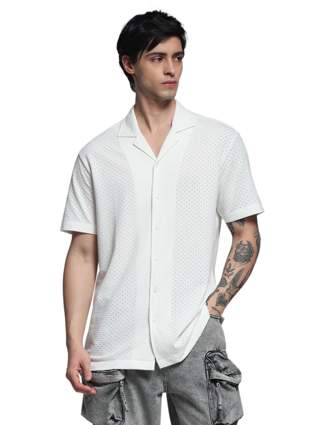 Jack & Jones Men Cuban Collar Textured Cotton Relaxed Fit Casual Shirt - Review, Price and Buying Guide