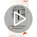 Image of Sumeet Stainless Steel Flat Canisters /Puri Dabba /Storage Containers With See Through Lid Set Of 2Pcs (2Ltr, 2.5Ltr), Beige