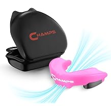 Champs MMA Breathable Mouth Guard for Boxing, MMA, Jiu Jitsu, Muay Thai, Wrestling & Combat Sports Easy Fit, Boil & Bite Design Mouthpiece Durable Boxing Mouthguard for Men & Adults, Case Included