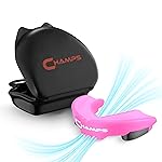Champs MMA Breathable Mouth Guard for Boxing, MMA, Jiu Jitsu, Muay Thai, Wrestling & Combat Sports - Easy Fit, Boil & Bite Design Mouthpiece - Durable Boxing Mouthguard for Men & Adults, Case Included