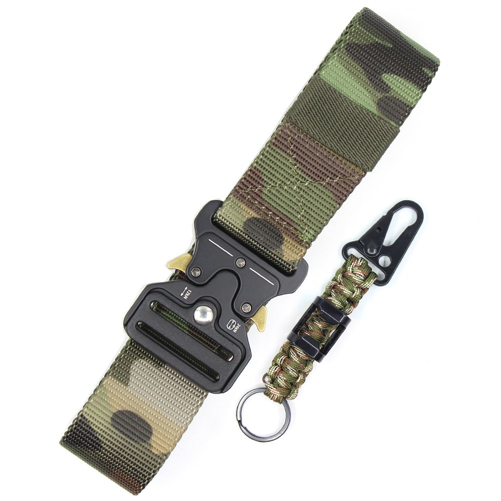 Tactical Belt for Men Military Style Heavy Duty Nylon Belt Utility Riggers Belt with Quick Release Metal Buckle