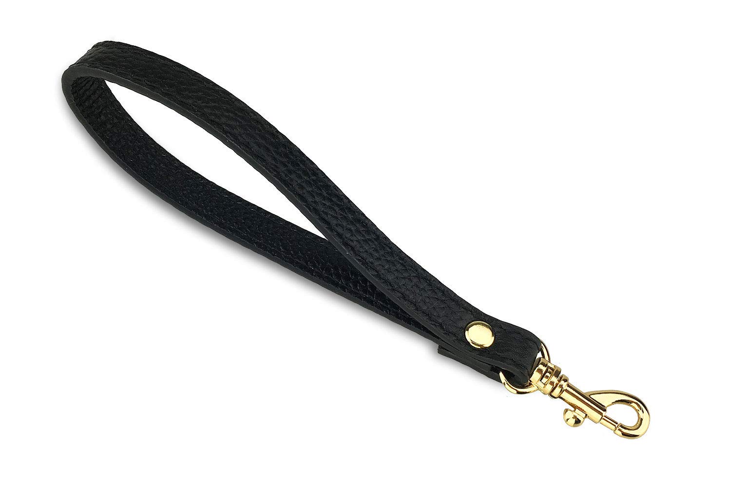 Vanenjoy Women's Black Genuine Leather Keychain Wristlet Strap For Wallet Purse Clutch Cellphone With Key Lock,