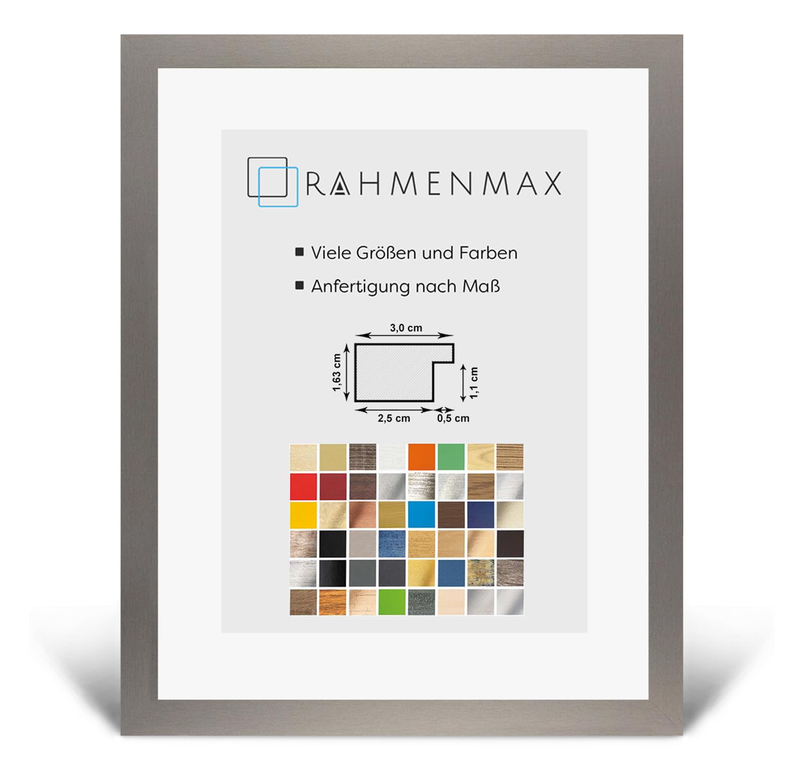 Cadre photo 40x60 grand format cadre suspendre bois mdf gris anthracite