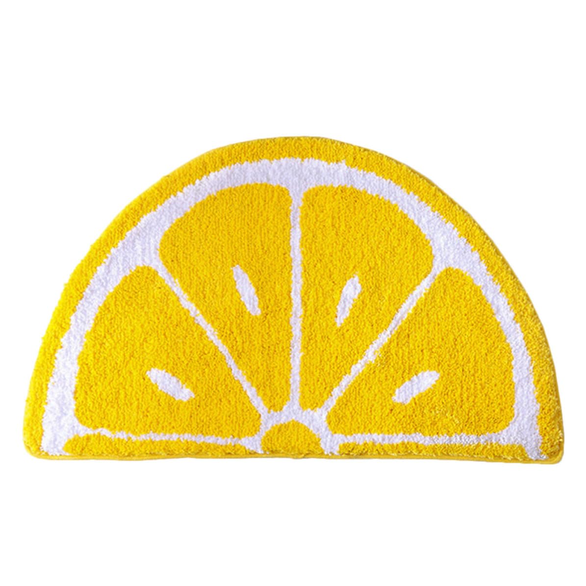 Felpudo interior semicircular amarillo lavable y mullido para pasillos y habitaciones
