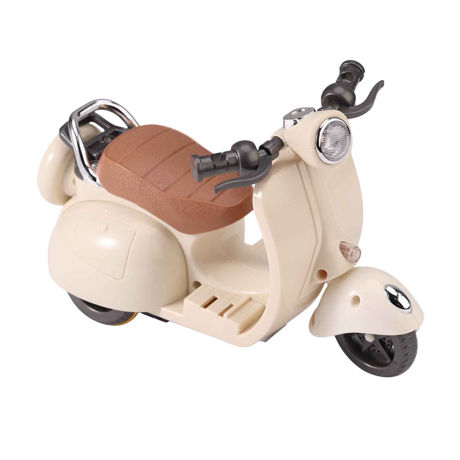 BTFO Mini Scooter Toy, Interactive Model Doll Car Accessories with Music and Light Toy Vehicle for Dolls Motorcycle Rotating Desktop Decoration Ornament
