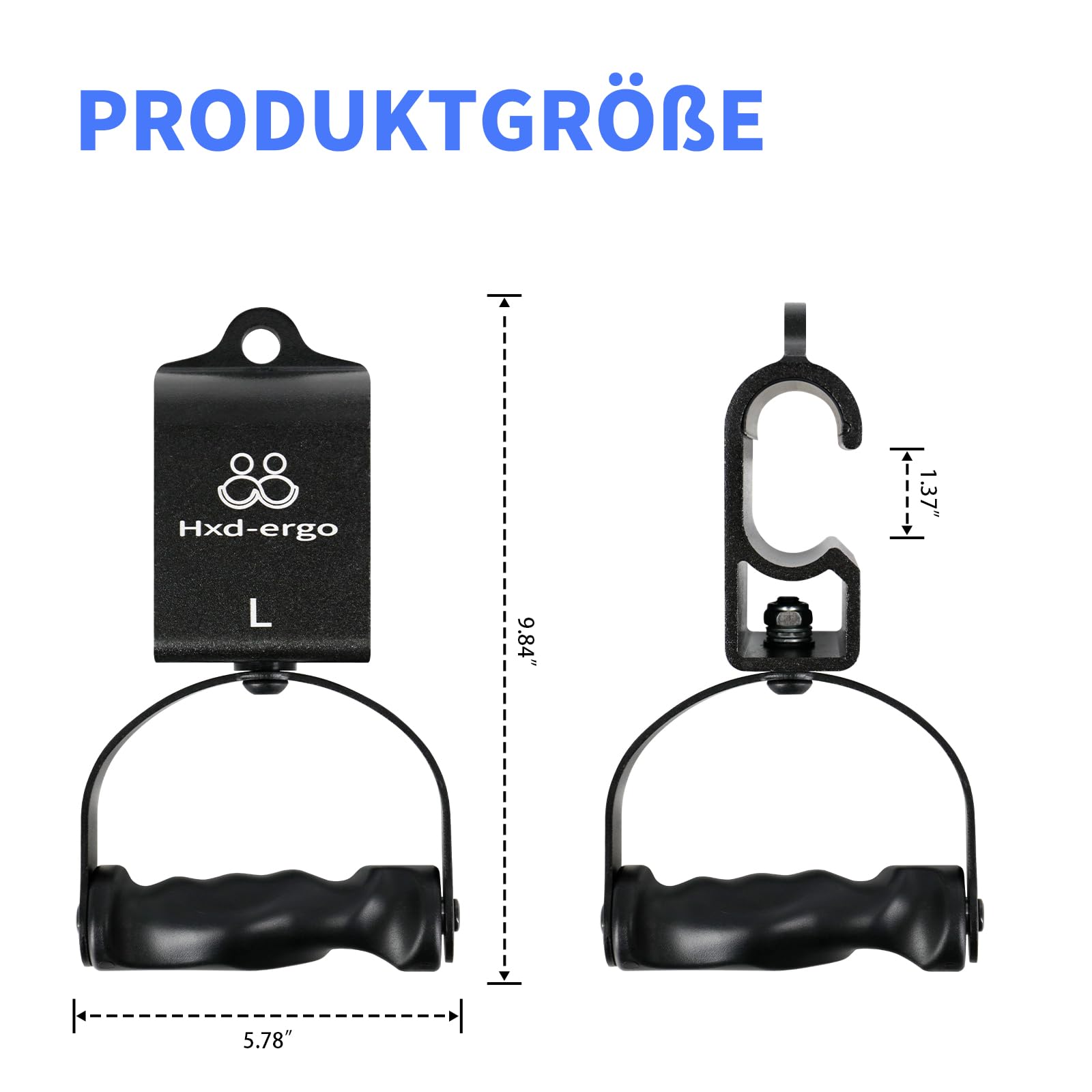 HXD-ERGO LAT Pulldown Stange für Kabelmaschine Einhandgriff Doppel D Griff T-Stange V-Bar-Kabelbefestigung Bizeps-Curl-Trizeps Rückenkraft Trainingsgriff