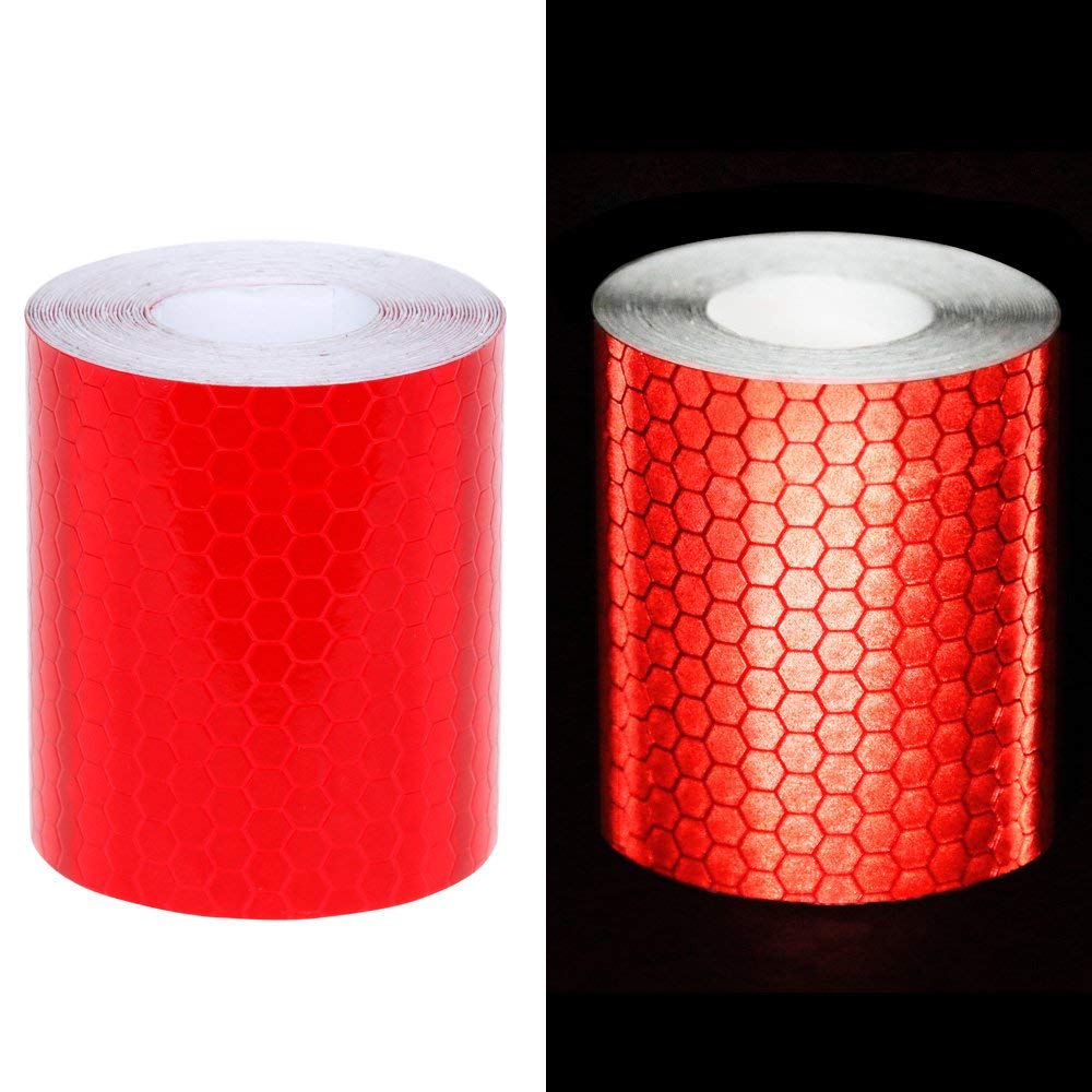 Nastro Riflettente Rosso 50mm X 3m - 2 Rotoli, Adesivo, Impermeabile, Per Sicurezza - Foto 6