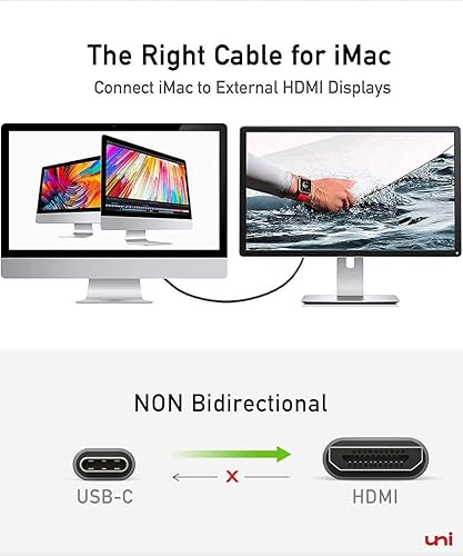 Miniatura 7 de Cable USB C a HDMI para oficina en casa de 3 pies 4K a 60 Hz cable trenzado uni USB tipo C a HDMI compatible con Thunderbolt 3 con MacBook Pro