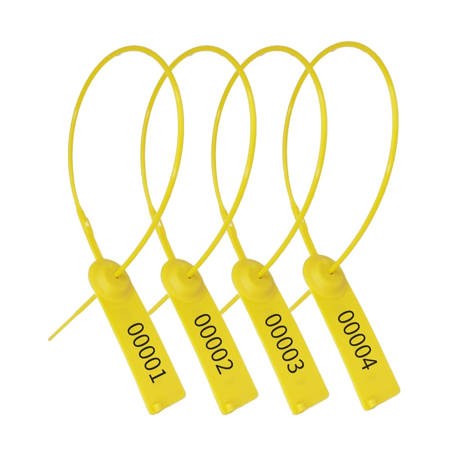 Security Cable Seal Pull Tight | Fire Extinguisher Seal Safety Rope Wire Seal | Plastic Seal Tag Chemical Drum Milk Can Courier Bag Wagon Bin Locking Seal | 100 PCS | (Yellow)