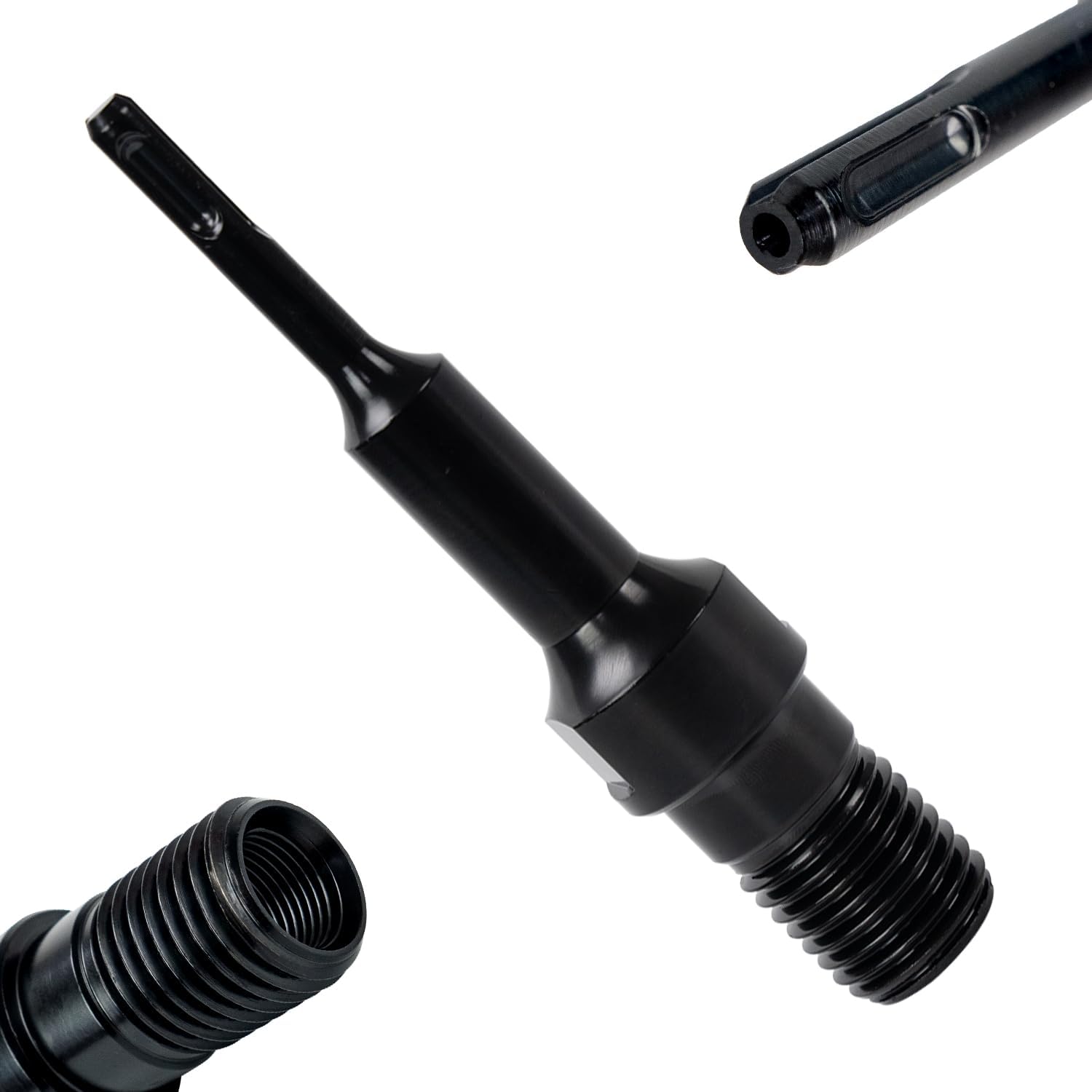 Core Drill Bit Adapter 1-1/4"-7 Male Thread to SDS Plus Shank, Heavy-Duty Converter for Diamond Core Bits, Fits Rotary Hammer Drills, Concrete & Masonry Drilling