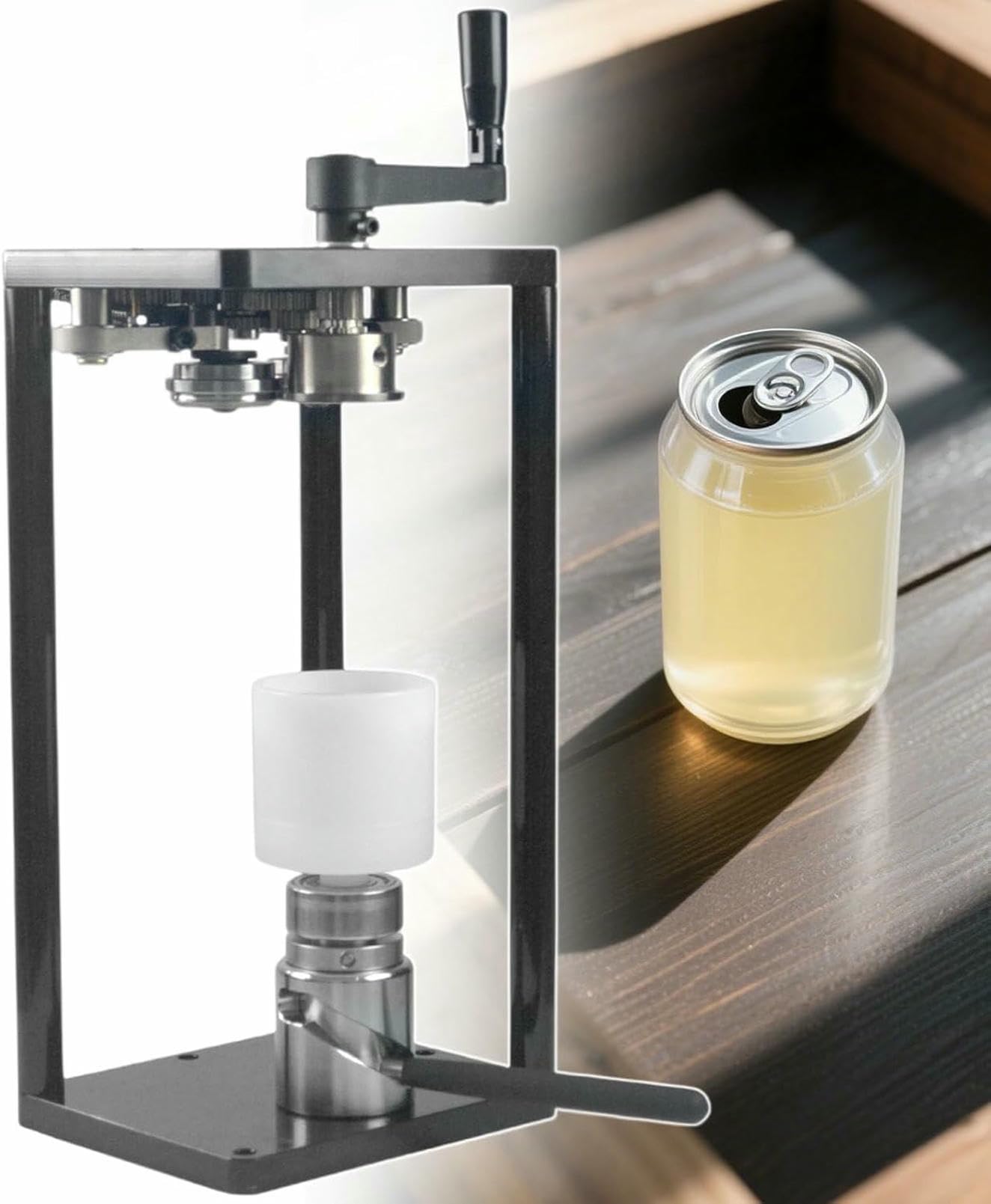 Máquina selladora manual de latas, herramienta de enlatado de manivela para tarros, soldadora de acero inoxidable para uso doméstico y comercial