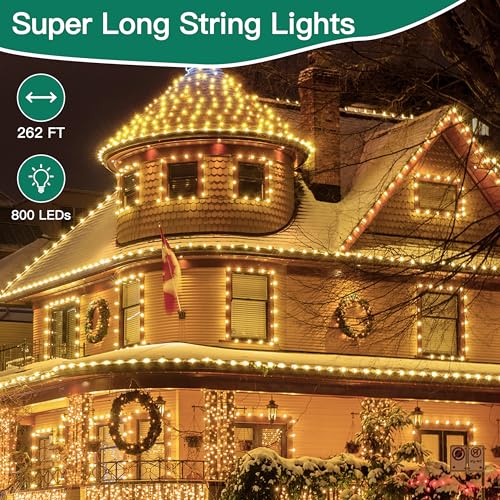 Shineshine Christmas Lights Outdoor 262FT 800LED, IP67