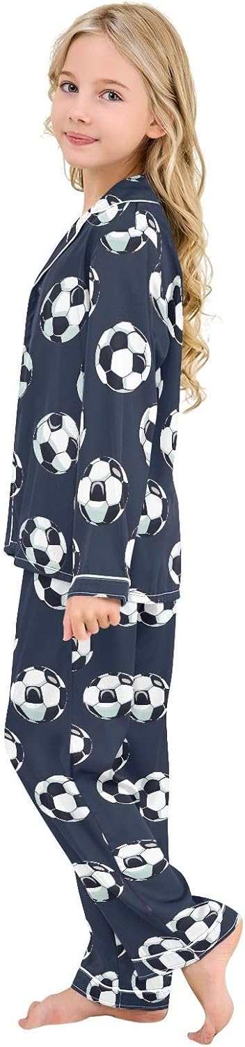 Casual Two Piece Satin Pajamas Set Cozy Silk Sleepwear Fall Winter Long Sleeve Button Down Pjs