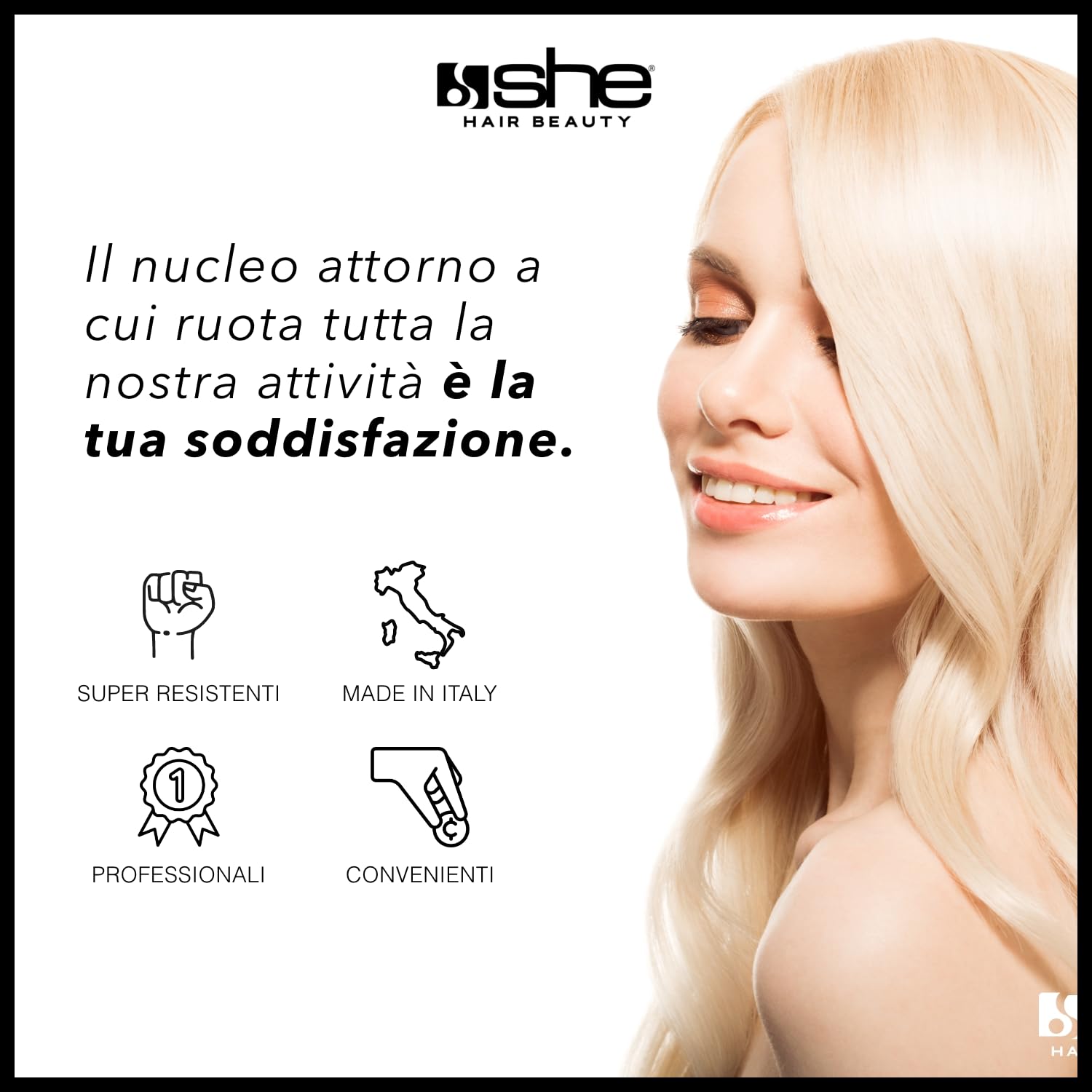 She Easy20 Extension 100% Made in Italy, Applicazione Veloce e Facile a Clip - Set da 3 Pezzi Capelli Veri Lisci - Castano Scuro