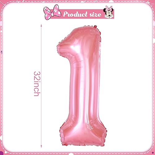 Miniatura 2 de Suministros de globos de fiesta temática de Minnie, 5 globos de Minnie para fiesta de primer cumpleaños, fiesta de cumpleaños, decoración de fiesta