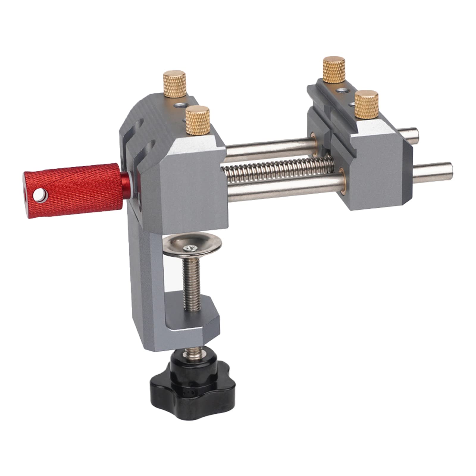 Buxuaaaa Gray For Bench Vise Aluminum Small Table For Bench Vise Clamp Portable Jewelers Craft Hobby Woodworking Clamp Clamping For Workbench Grips Woodworker Heavy Duty Table Woodworking Metal Clip
