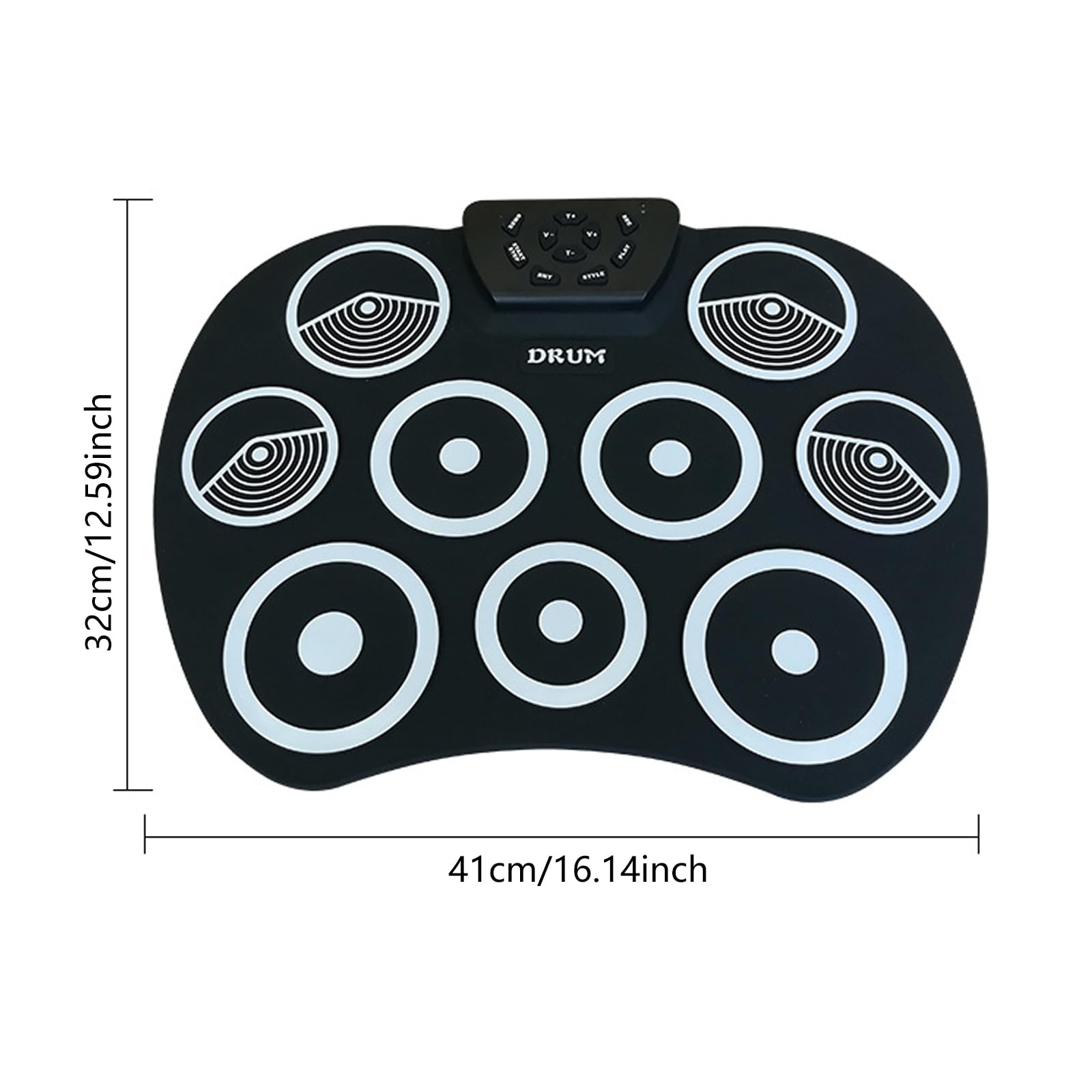Batería Eléctrica, 9 Pads De Batería con Altavoces, Set Electrónico Enrollable con Pedales Palos Regalo para Niños Electrónica Digital Enrollables Plegables